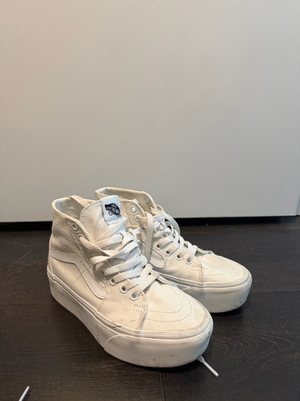 Vans White High-Top Canvas Sneakers
